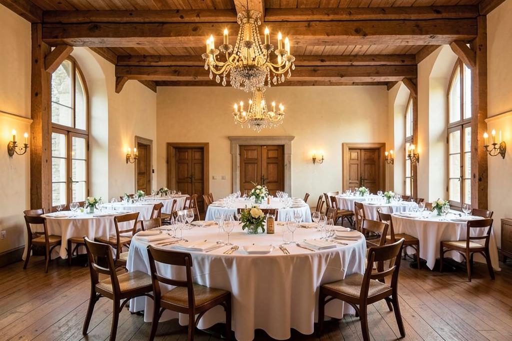 Rittersaal mit Banketttischen